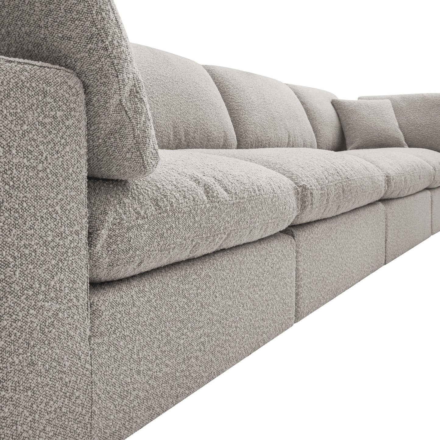 Lutyens Taupe Boucle Sectional Sofa, 4-Piece Chaise