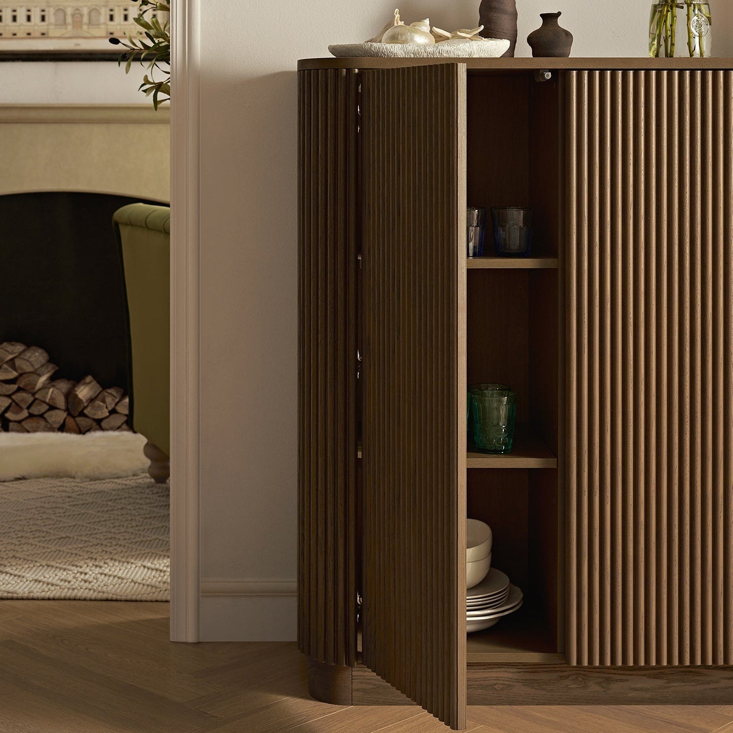 Maru Tall Cabinet, Silver Oak