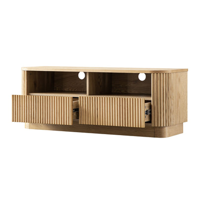 Maru 47" Wide Media Unit with Drawers, Oak