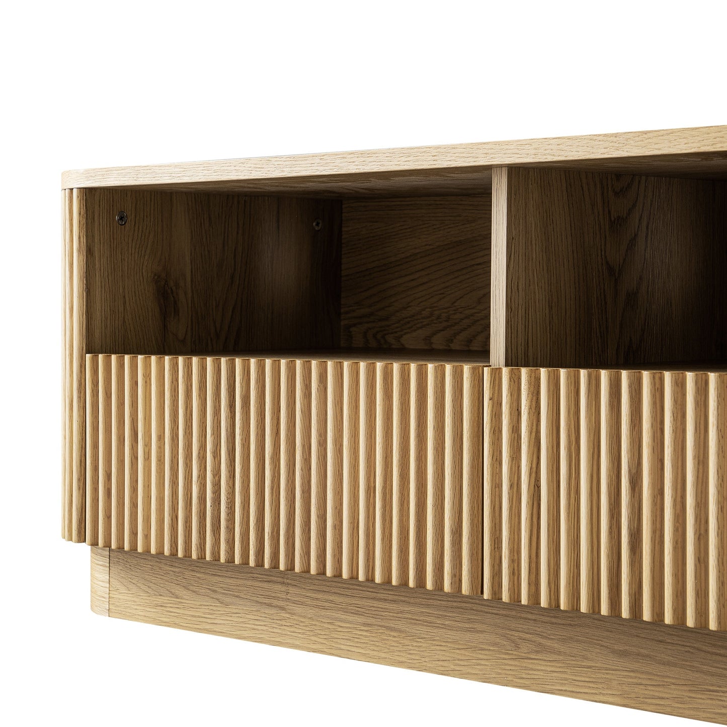 Maru 47" Wide Media Unit with Drawers, Oak