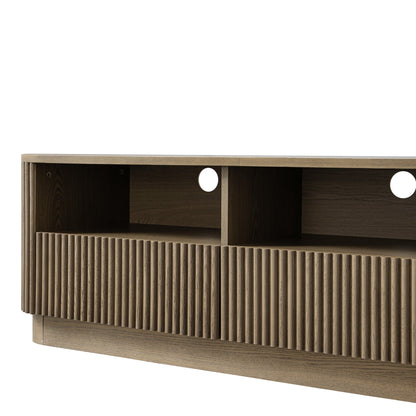 Maru 47" Wide Media Unit with Drawers, Silver Oak