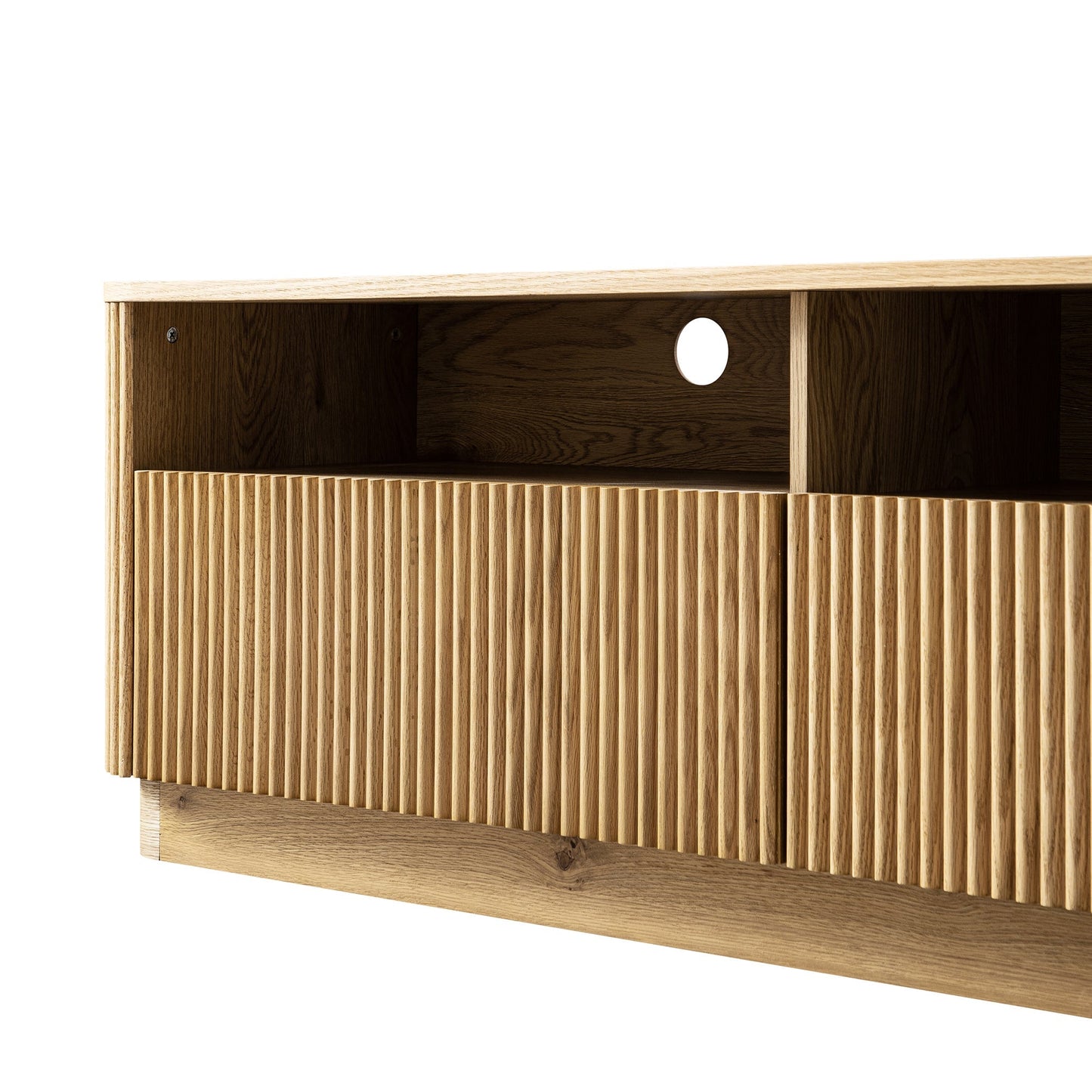 Maru 64" Wide Media Unit with Drawers, Oak
