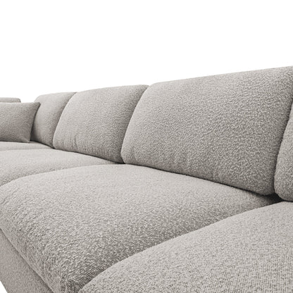 Lutyens Taupe Boucle Sectional  Sofa, 4-Piece Chaise