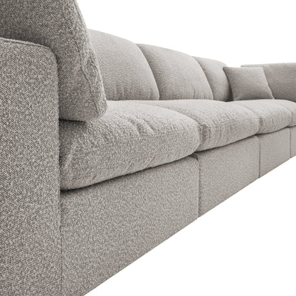 Lutyens Taupe Boucle Sectional  Sofa, 4-Piece Chaise