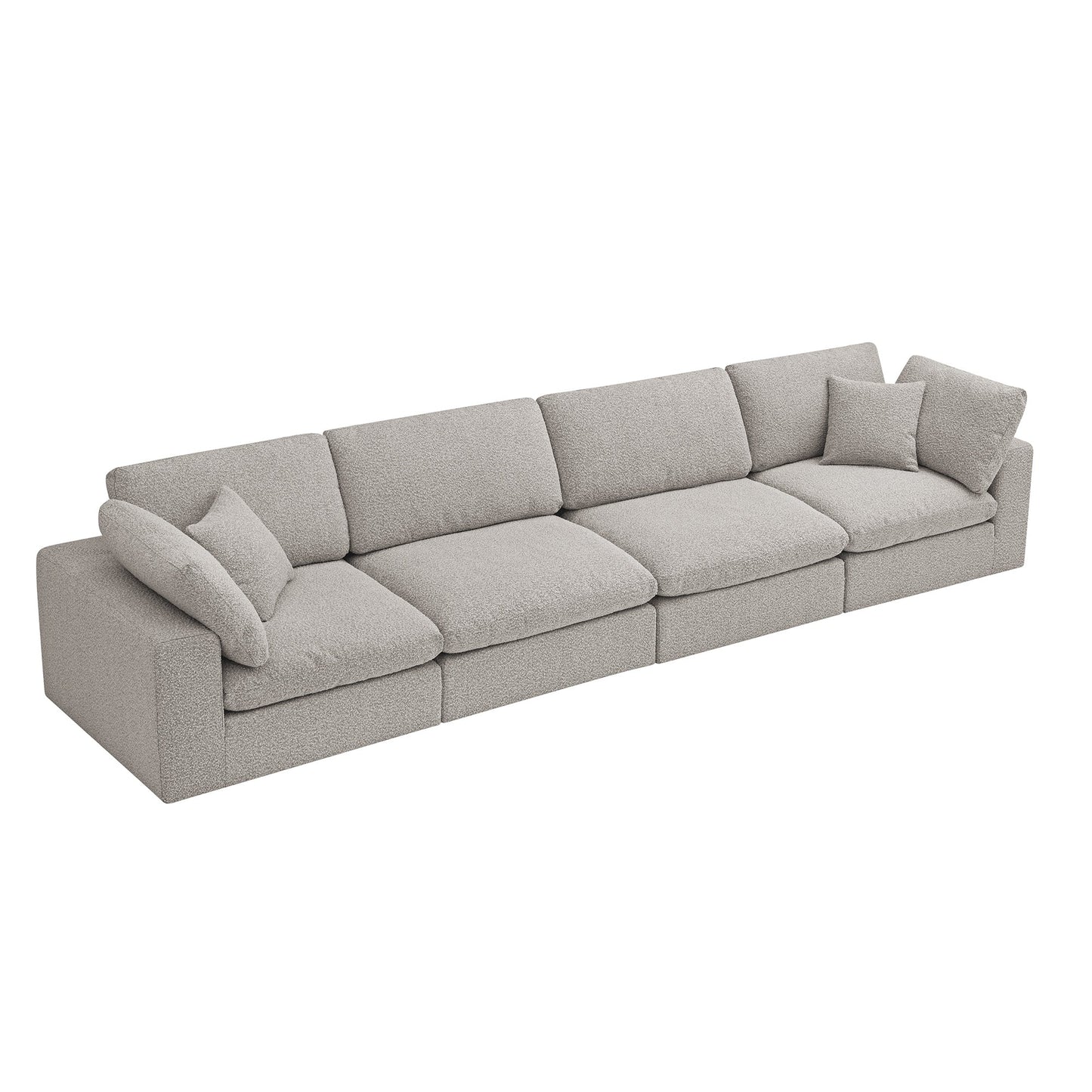 Lutyens Taupe Boucle Sectional Sofa, 4-Piece