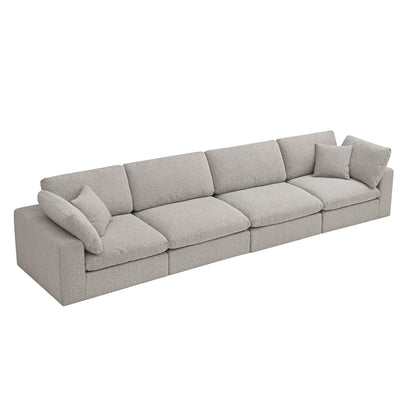 Lutyens Taupe Boucle Sectional Sofa, 4-Piece