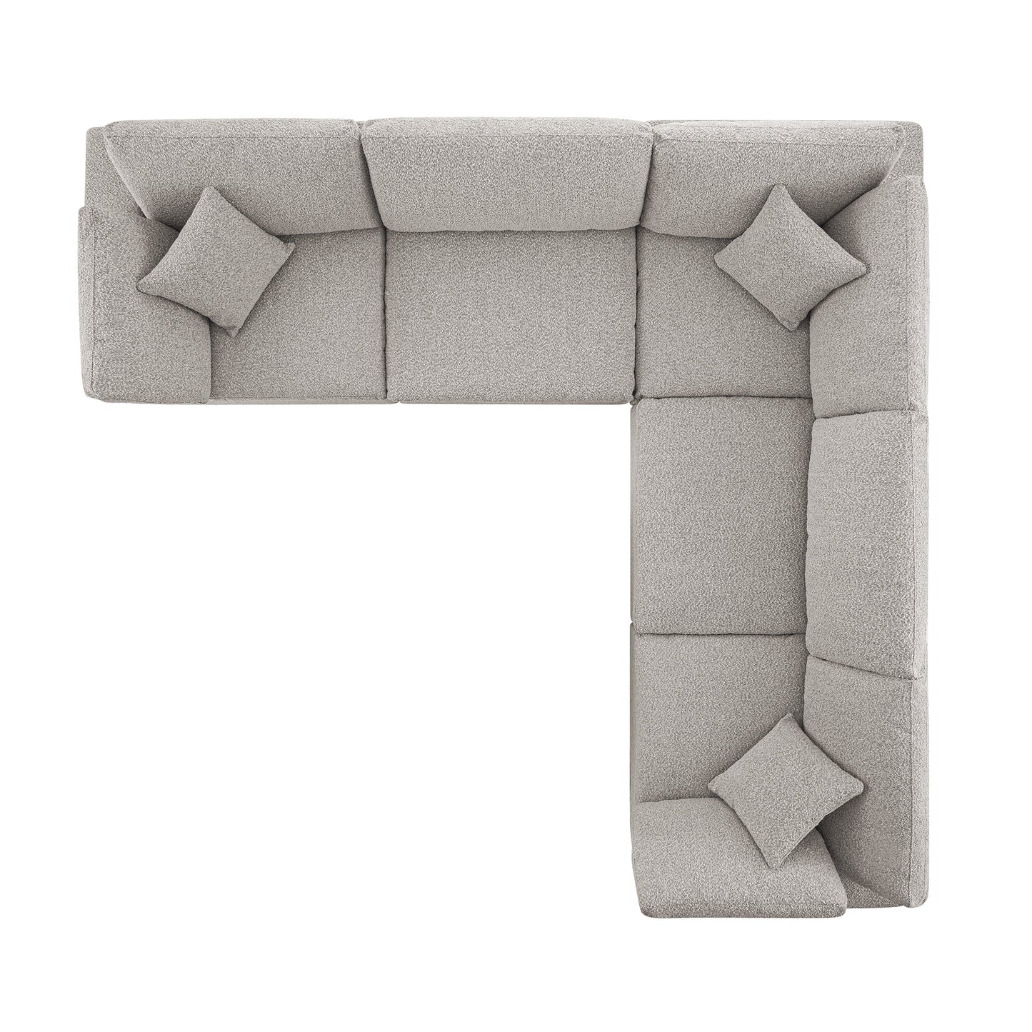 Lutyens Taupe Boucle Sectional Sofa, 5-Piece Corner Set